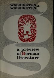 Cover of: A preview of German literature. by Lawrence M. Washington