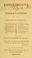 Cover of: Experiments and observations on the following subjects