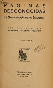 Cover of: Páginas desconocidas by Gustavo Adolfo Bécquer