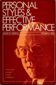 Cover of: Personal styles and effective performance by David W. Merrill