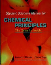 Cover of: Student solutions manual for Chemical principles