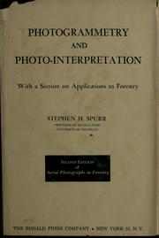 Cover of: Photogrammetry and photo-interpretation: with a section on applications to forestry.