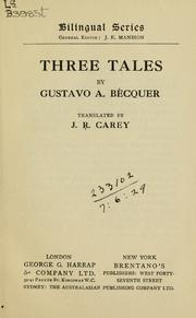 Cover of: Three tales | Gustavo Adolfo BГ©cquer