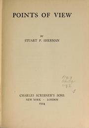 Cover of: Points of view by Stuart Pratt Sherman