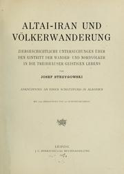 Cover of: Altai-Iran und Völkerwanderung by Josef Strzygowski