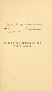 Cover of: St. John the author of the fourth Gospel