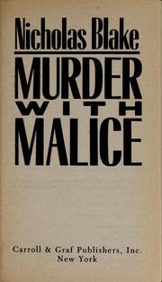Cover of: Murder with malice