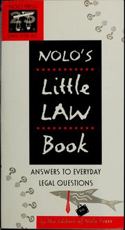 Cover of: Nolo's little law book by Shae Irving