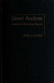 Cover of: Direct analysis: selected papers.