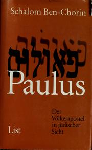 Cover of: Paulus: der Völkerapostel in jüdischer Sicht.