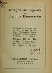 Cover of: Rasgos de ingenio de Jacinto Benavente: aclaraciones y notas