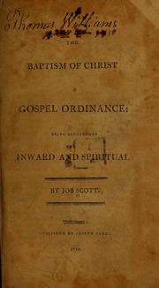 Cover of: The baptism of Christ by Job Scott, Job Scott