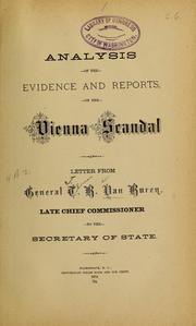 Cover of: Analysis of the evidence and reports, on the Vienna scandal | Thomas Brodhead Van Buren
