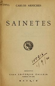 Cover of: Sainetes