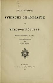 Cover of: Kurzgefasste syrische Grammatik by Theodor Nöldeke