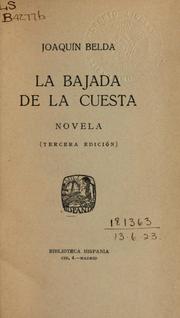 Cover of: La Bajada de la Cuesta by Joaquín Belda