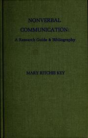 Cover of: Nonverbal communication: a research guide & bibliography