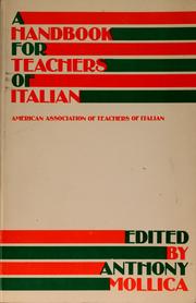 Cover of: A Handbook for teachers of Italian