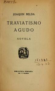 Cover of: Traviatismo Agudo by Joaquín Belda