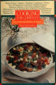 Cover of: Cooking for company: how to do it with ease & elegance