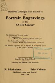 Cover of: Illustrated catalogue of an exhibition of portrait engravings of the XVIIth century.