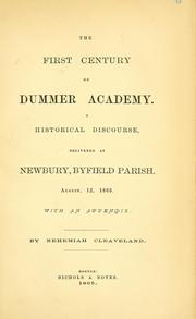 Cover of: The first century of Dummer Academy | N. Cleaveland