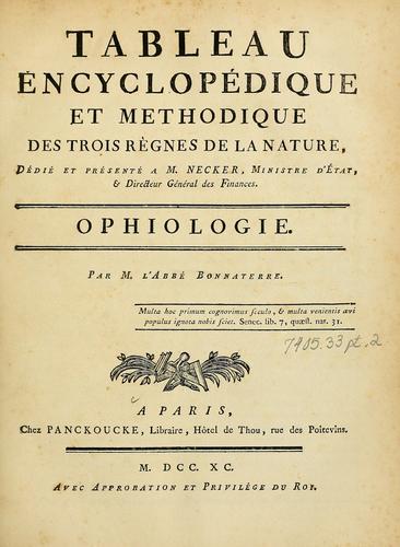 Tableau encyclopédique et méthodique des trois règnes de la nature by Bonnaterre abbé
