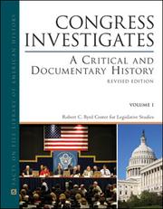 Cover of: Congress investigates: a critical and documentary history