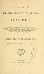 Cover of: A text-book of pharmacology, therapeutics and materia medica.