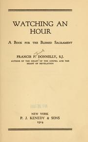 Cover of: Watching an hour by Donnelly, Francis Patrick
