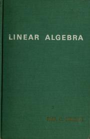 Cover of: Linear algebra.