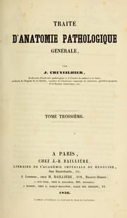 Cover of: Traité d'anatomie pathologique générale