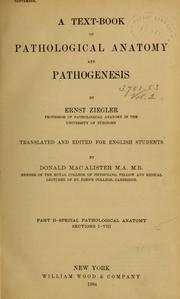Cover of: A text-book of pathological anatomy and pathogenesis by Ziegler, Ernst