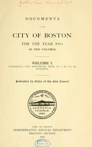 Cover of: Annual report by Boston (Mass. Board of Commissioners of the Department of Parks