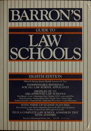 Cover of: Barron's guide to law schools by Elliott M. Epstein