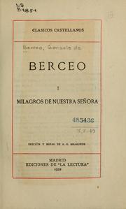 Cover of: Berceo ... by Berceo, Gonzalo de