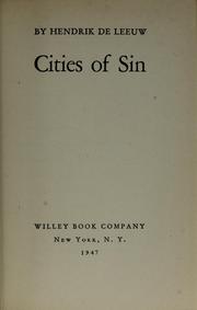 Cover of: Cities of sin. by Hendrik De Leeuw