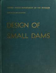 Cover of: Design of small dams.