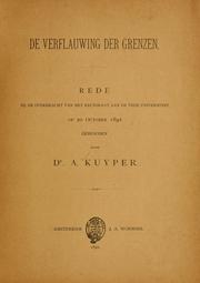 Cover of: De verflauwing der grenzen