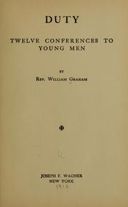 Cover of: Duty by Graham, William Rev., Graham, William Rev