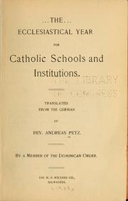 The ecclesiastical year for Catholic schools and institutions by Andreas Petz