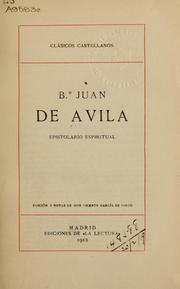 Cover of: Epistolario espiritual. by Saint John of Avila