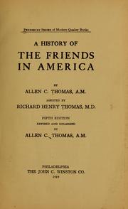 Cover of: A history of the Friends in America