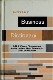 Cover of: Instant business dictionary