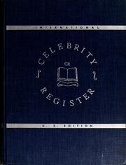 Cover of: International celebrity register