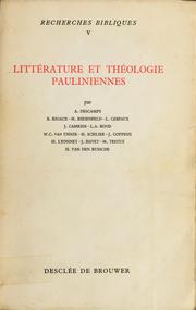 Cover of: Littérature et théologie Pauliniennes
