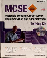 Cover of: Microsoft Exchange 2000 server | Kay Unkroth