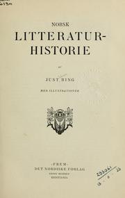 Cover of: Norsk litteraturhistorie af Just Bing. by Just Johan Bing