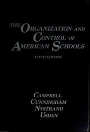 Cover of: The Organization and control of American schools