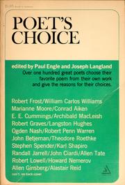 Cover of Poet's choice